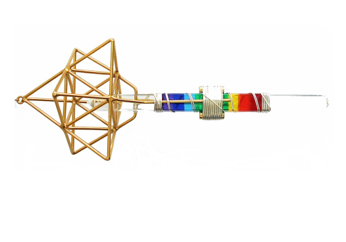 7" Earth Vajra/Weaver Rainbow Gel with Silver Wire