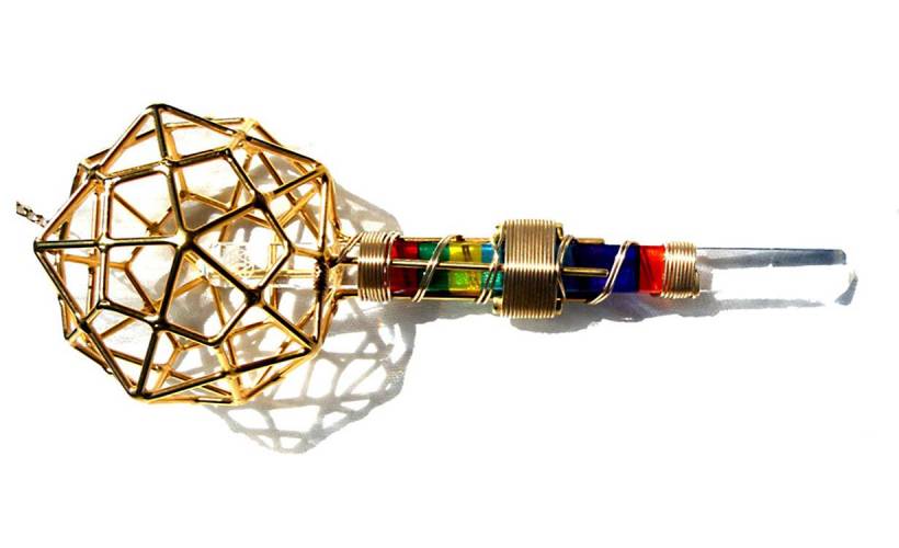 Christ Consciousness 7 Ray Vajra Weaver with Gold filled wire wrap