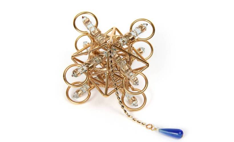 Clear Crystal Micro Maitreya Cross